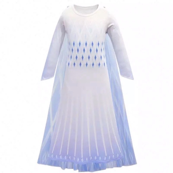 Frozen Sparkly Dress with cape beautiful costume dress 5019